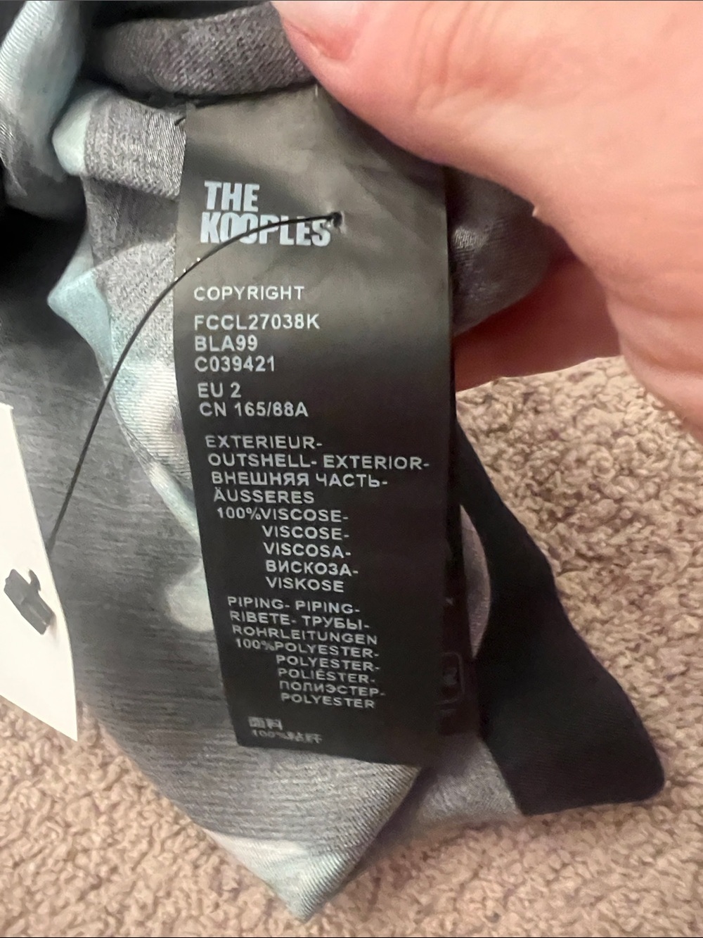 The Kooples Black Button-Down Blouse with Teal Floral Print - Picture 5 of 5